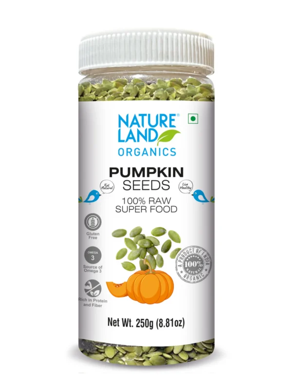 Natureland Organic Edible Pumpkin Seeds (Raw) 250 Gms